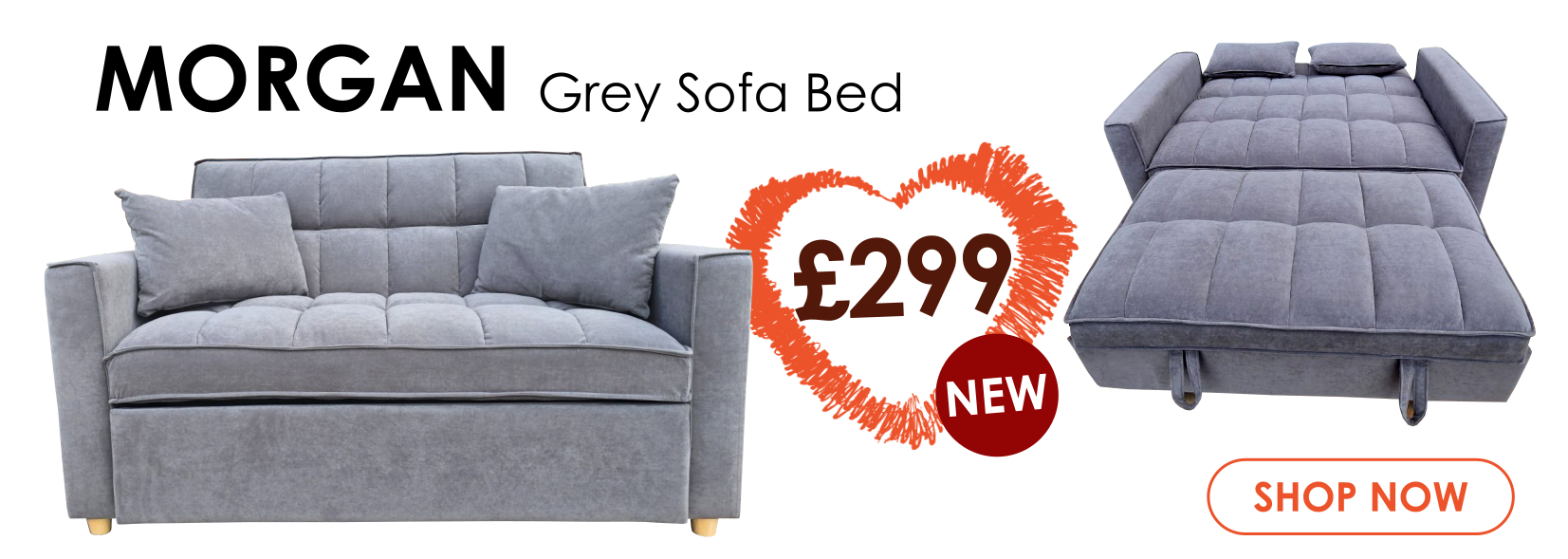 Morgan Grey Sofa Bed