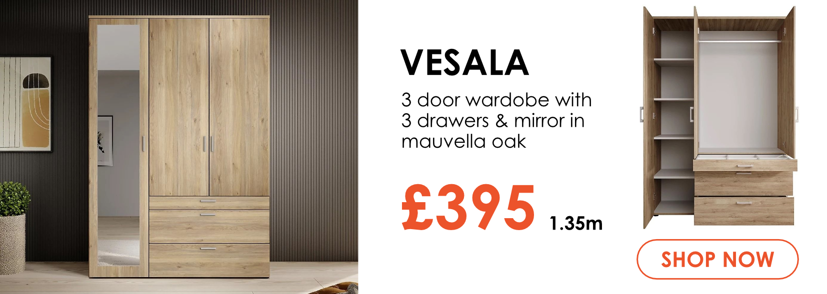 Vesala Wardrobe Oak