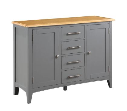 Rossmore Grey 120cm Standard 2 Door  4 Drawer Sideboard