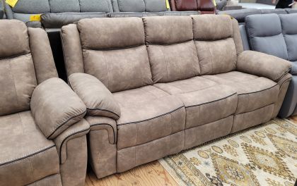 Luca Manual Recliner 3 Seater - Brown