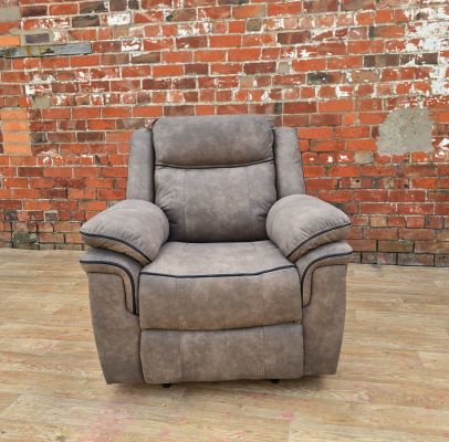 Lucan Fabric Manual Recliner 1 Seater - Brown