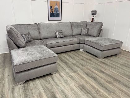 Madrid Luxury U-Shaped Sofa – Charcoal