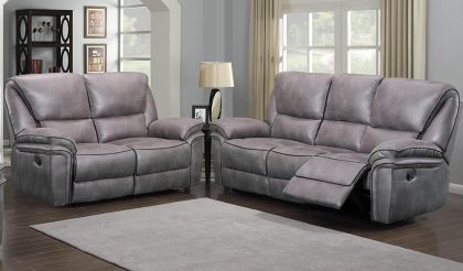 Edwardo Air Leather Recliner Suite 3+2 - Grey