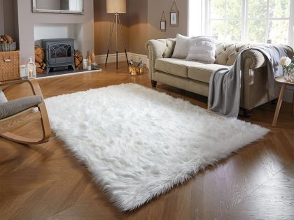 Faux Fur Sheep Skin Rug 80 x 150 - Ivory