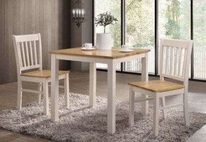 Galina Thames 2 Chairs Dining Set - Cream / Oak