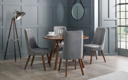 Huxley Dining Set - Dark Grey / Walnut