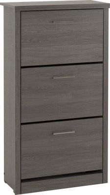 Lisbon Shoe Cabinet - Black Wood Grain