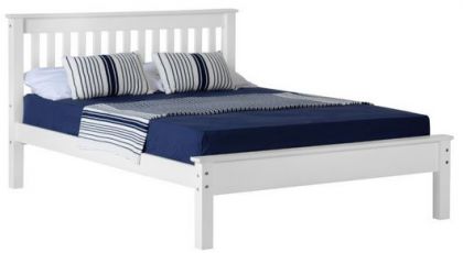 Monaco Double Bed Low Foot White - 4ft 6