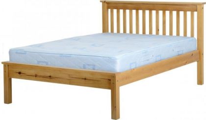 Monaco Double Bed 4'6ft Low Foot End - Antique Pine