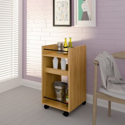 Naples Serving Cart - Oak Effect