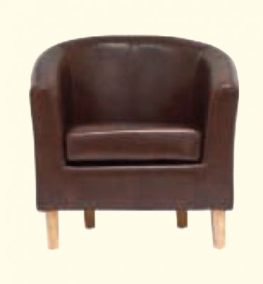 Oxford Antique Brown Faux Leather Chair
