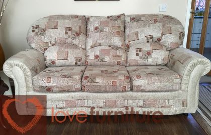 Roma Fabric 3 Seater - Rose Park Beige