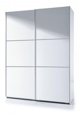 Arctic Sliding Wardrobe 5 Foot Full Hanging High Gloss White Sliderobes