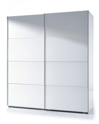Arctic Sliding Wardrobe 6 Foot Full Hanging High Gloss White Sliderobes