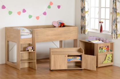 Astro Study Mid Sleeper Bed - Oak Effect Veneer