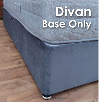 Ballygalley Fabric Kingsize DIVAN BASE 5FT with 2 drawers RHF - Plush Charcoal
