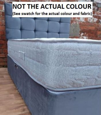 Ballygalley Fabric Double DIVAN BASE 4ft 6in - Naples Silver
