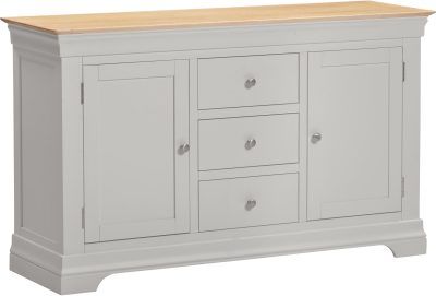 Bordeaux 2 Door 3 Drawer Sideboard-Pebble Grey/Oak
