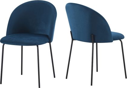 Boston Dining Chair (Box of 4) - Sapphire Blue Velvet