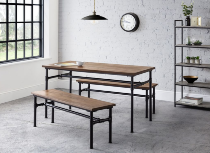 Carnegie Dining Table & 2 Benches