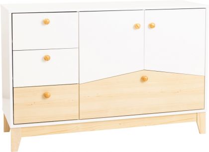 Cody 2 Door 4 Drawer Chest - White/Pine Effect