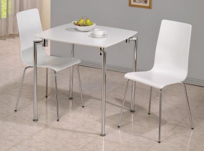Fiji High Gloss Small Dining Set with 2 Chairs White