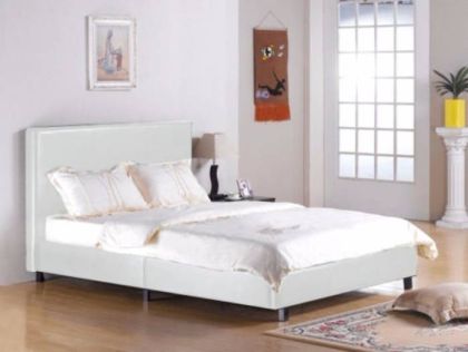 Fusion Leather Small Double Bed 4ft - White