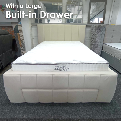 Harper Storage Bed - Plush Velvet Beige