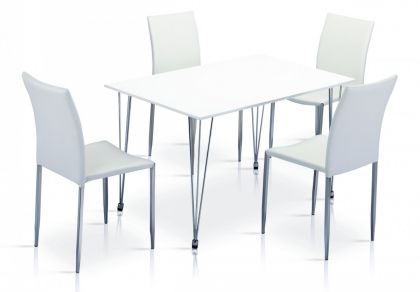 Iris High Gloss Dining Tabe White & Chrome