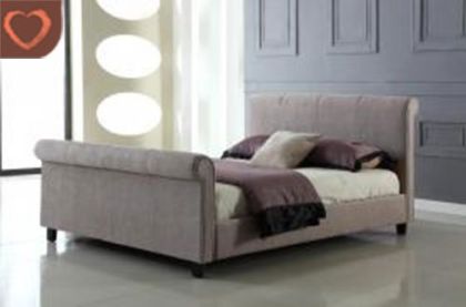 Jalisa Chenille Fabric Bed - Mink