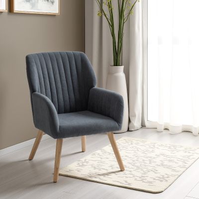 Jordan Fabric Occasional Chair - Dark Grey Velvet