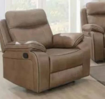 Kingsley Fabric 1 Seater Recliner Sofa - Tan