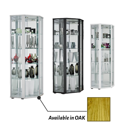 Selby Glass Corner Unit - Oak