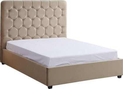 Madison Fabric Ottoman Bed - Fawn Velvet 