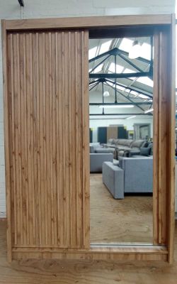 Amia Sliding Wardrobe 150cm - Oak