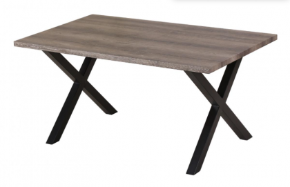 Manhattan Dining Table With Black Metal Legs -Natural