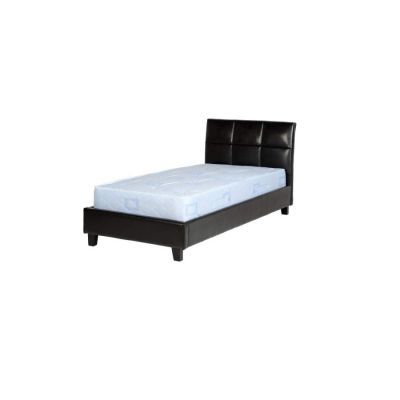 Monroe Leather Bed 3ft - Black