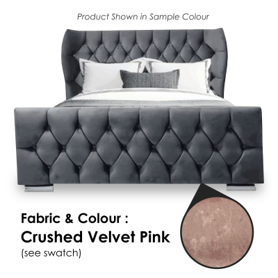 Oxford Wingback Crushed Velvet Pink