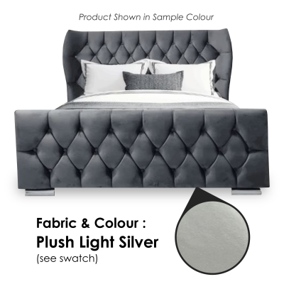 Oxford Wingback Plush Light Silver