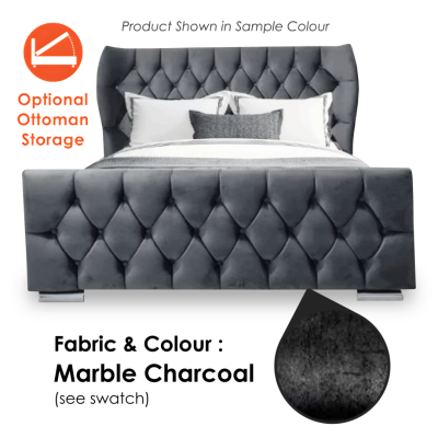 Oxford Wingback Marble Charcoal