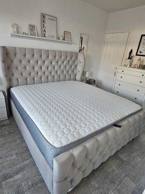 Oxford Wingback Naples Cream-6ft - Super King-Standard