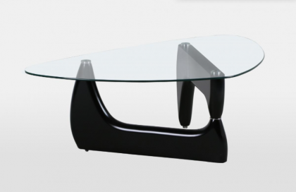 Paco High Gloss Coffee Table With Clear Glass Top - Black