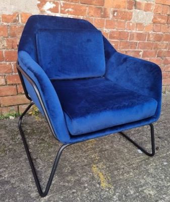 Porto Accent Chair - Blue Velvet