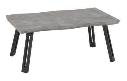 Quebec Wave Edge Coffee Table - Concrete Effect/Black