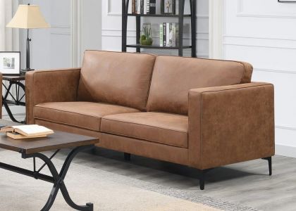 Riviera Fabric 3 Seater Sofa - Tan
