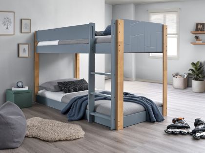 Rover Single Bunk Bed - Grey & Oak