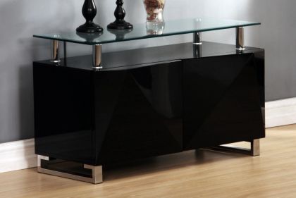 Rowley Black High Gloss Sideboard 2 Doors
