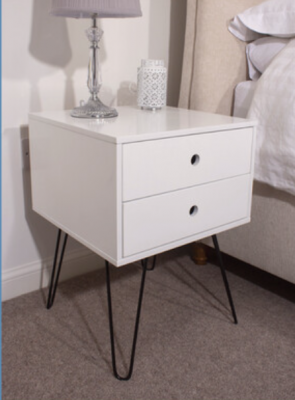 White mid century bedside table new arrivals