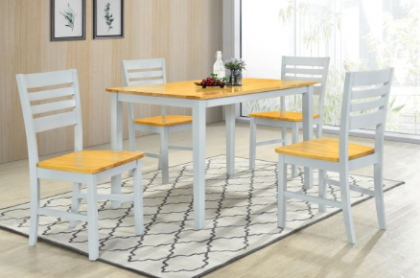 Tessa Dining Set 4 Chairs - Grey & Oak