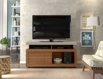 Vision Flat Screen TV Unit - Oak & Grey